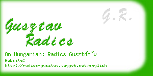 gusztav radics business card